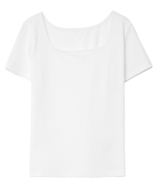 KOBE LETTUCE(コウベレタス)の「スクエアネックリブカットソー(Tシャツ/カットソー・レディース・ブラック/グリーン系/グレー/グレイッシュベージュ/ブラウン/オフホワイト・L/M)」の20枚目の写真