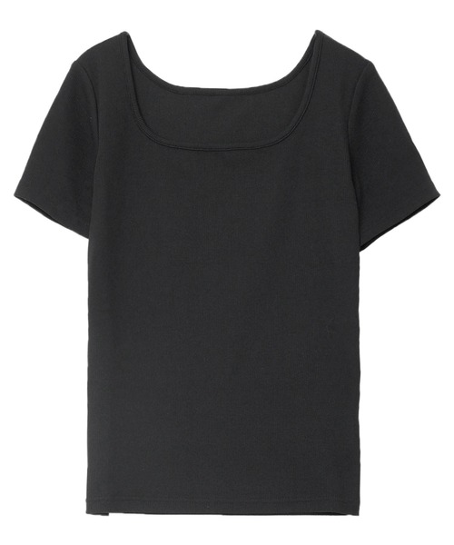 KOBE LETTUCE(コウベレタス)の「スクエアネックリブカットソー(Tシャツ/カットソー・レディース・ブラック/グリーン系/グレー/グレイッシュベージュ/ブラウン/オフホワイト・L/M)」の7枚目の写真