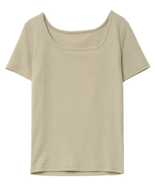KOBE LETTUCE(コウベレタス)の「スクエアネックリブカットソー(Tシャツ/カットソー・レディース・ブラック/グリーン系/グレー/グレイッシュベージュ/ブラウン/オフホワイト・L/M)」の10枚目の写真