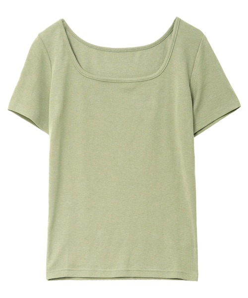 KOBE LETTUCE(コウベレタス)の「スクエアネックリブカットソー(Tシャツ/カットソー・レディース・ブラック/グリーン系/グレー/グレイッシュベージュ/ブラウン/オフホワイト・L/M)」の11枚目の写真