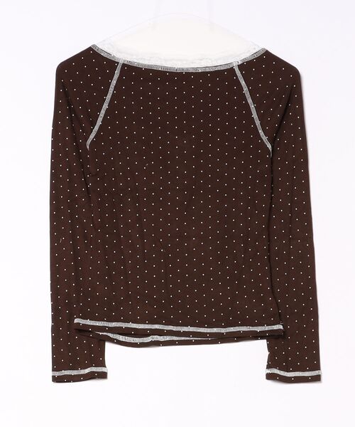 Achic(アシック)の「2026AW レーストリムドット柄長袖トップス(Tシャツ/カットソー・レディース・ブラウン・M)」の19枚目の写真