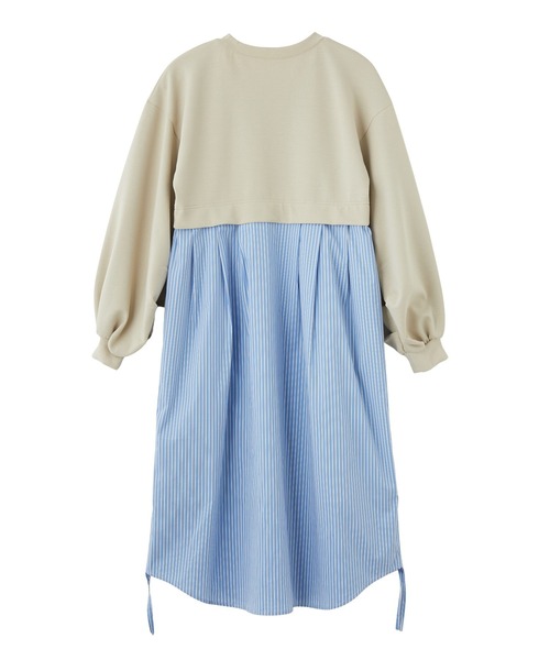 MILKFED.(ミルクフェド)の「STRIPED DOCKING DRESS(ワンピース・レディース・ネイビー/グレー/ベージュ・ONE SIZE)」の5枚目の写真