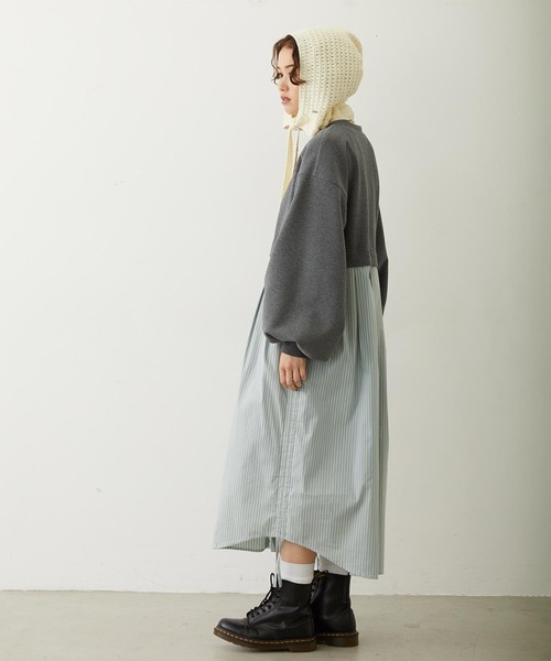 MILKFED.(ミルクフェド)の「STRIPED DOCKING DRESS(ワンピース・レディース・ネイビー/グレー/ベージュ・ONE SIZE)」の17枚目の写真