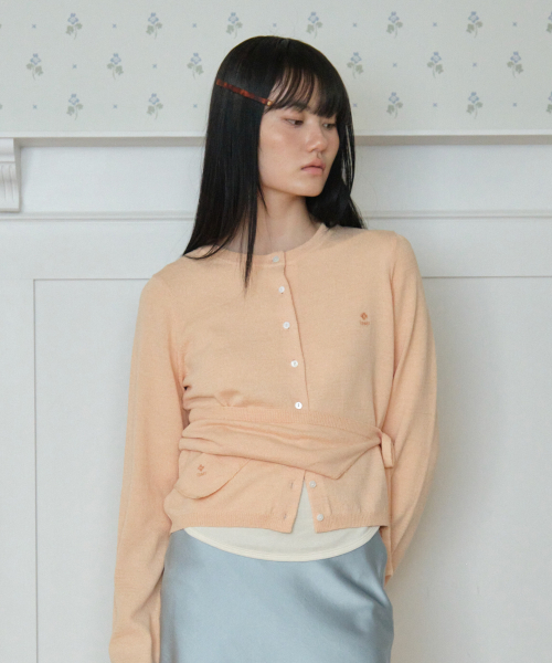 TTUDEMENT（トュードメント）の「[SET] KNIT CARDIGAN WITH HEAD SCARF_APRICOT（カーディガン/ボレロ・レディース・その他・FREE）」の4枚目の写真