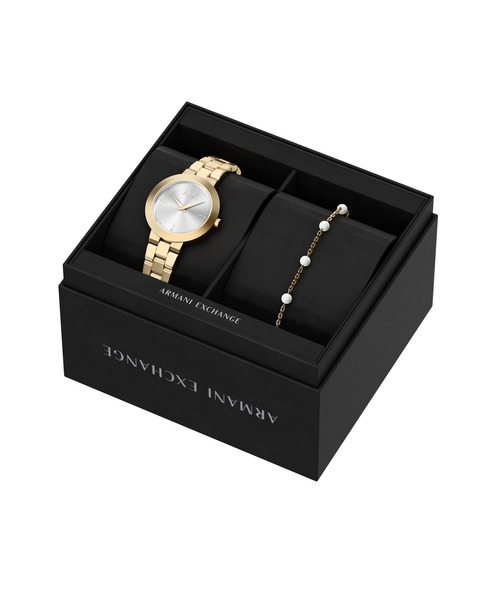 ARMANI EXCHANGE（アルマーニエクスチェンジ）の「アルマーニ・エクスチェンジ 腕時計 レディース アナログ ステンレス AX7185SET（アナログ腕時計・レディース・ゴールド・FREE）」の5枚目の写真