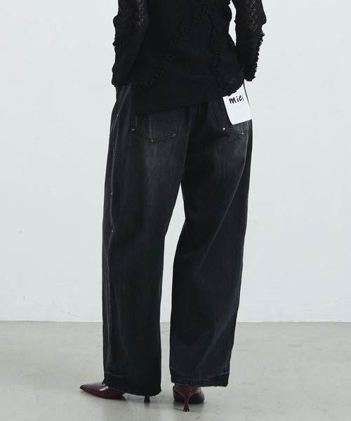 ROSE BUD(ローズバッド)の「mici/RIVETED DENIM PANTS(デニムパンツ・レディース・ライトインディゴブルー/ブラック・M/S)」の8枚目の写真