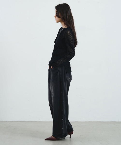 ROSE BUD(ローズバッド)の「mici/RIVETED DENIM PANTS(デニムパンツ・レディース・ライトインディゴブルー/ブラック・M/S)」の10枚目の写真