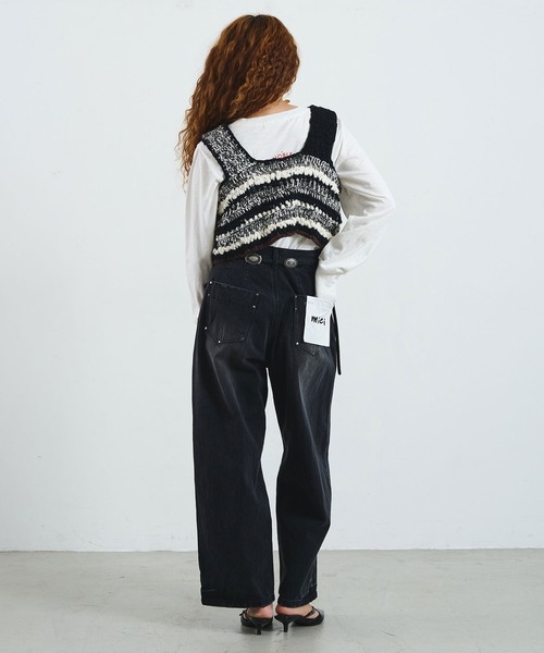 ROSE BUD(ローズバッド)の「mici/RIVETED DENIM PANTS(デニムパンツ・レディース・ライトインディゴブルー/ブラック・M/S)」の14枚目の写真