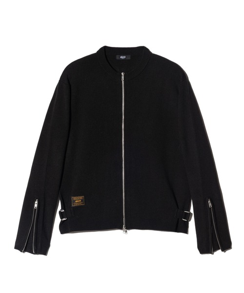 glamb(グラム)の「Single Riders Knit / シングルライダースニット(ニット/セーター・メンズ・ブラック・M/L)」の2枚目の写真
