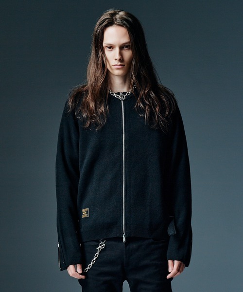 glamb(グラム)の「Single Riders Knit / シングルライダースニット(ニット/セーター・メンズ・ブラック・M/L)」の5枚目の写真