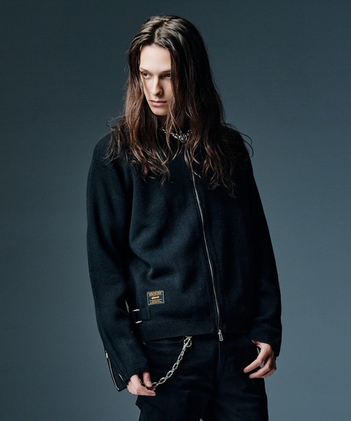 glamb(グラム)の「Single Riders Knit / シングルライダースニット(ニット/セーター・メンズ・ブラック・M/L)」の6枚目の写真