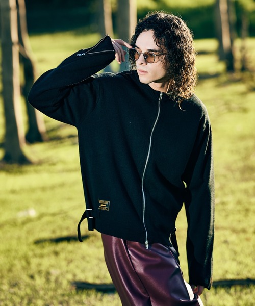 glamb(グラム)の「Single Riders Knit / シングルライダースニット(ニット/セーター・メンズ・ブラック・M/L)」の14枚目の写真