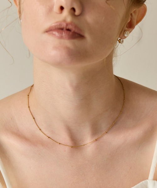 Phoebe(フィービィー)の「【金属アレルギー対応】ステーションボールマグネットチェーンネックレス/ステンレス ワンタッチ 着脱簡単 ベーシック(ネックレス・レディース・イエローゴールド/シルバー・FREE)」の9枚目の写真
