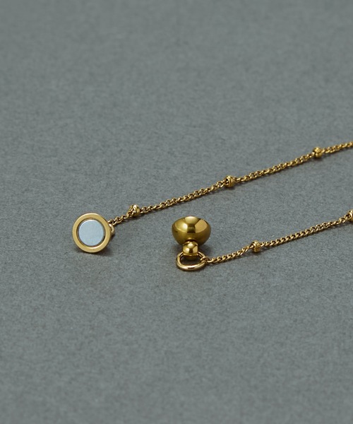 Phoebe(フィービィー)の「【金属アレルギー対応】ステーションボールマグネットチェーンネックレス/ステンレス ワンタッチ 着脱簡単 ベーシック(ネックレス・レディース・イエローゴールド/シルバー・FREE)」の15枚目の写真