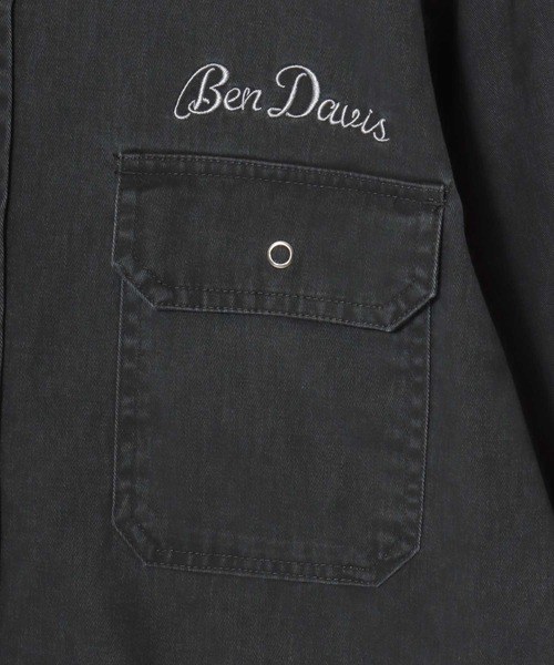 BEN DAVIS(ベンデイビス)の「BEN DAVIS/ベンデイビス FADED TWILL EMB SHIRT/オーバーサイズ ヴィンテージ加工 バックプリント刺繍 ツイルシャツ/ワークシャツ/レディース メンズ(シャツ/ブラウス・メンズ・チャコール/ブルー/カーキ・M/L/XL)」の17枚目の写真