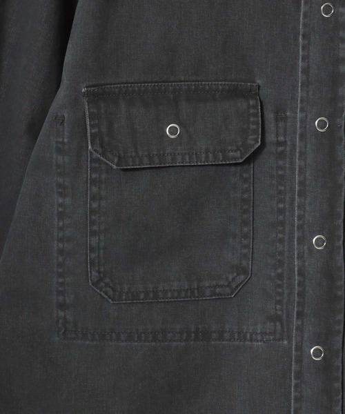 BEN DAVIS(ベンデイビス)の「BEN DAVIS/ベンデイビス FADED TWILL EMB SHIRT/オーバーサイズ ヴィンテージ加工 バックプリント刺繍 ツイルシャツ/ワークシャツ/レディース メンズ(シャツ/ブラウス・メンズ・チャコール/ブルー/カーキ・M/L/XL)」の19枚目の写真