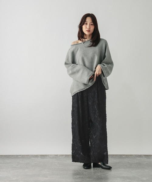 GLOBAL WORK(グローバルワーク)の「ジャガードイージーパンツ/1052073(その他パンツ・レディース・ブラウン/ブラック・MEDIUM/LARGE)」の3枚目の写真