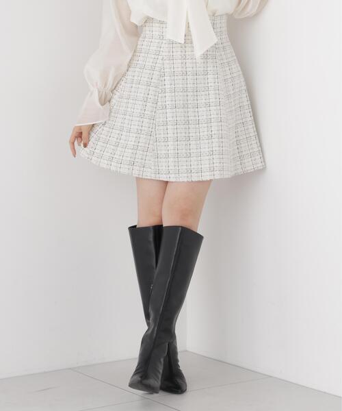 PROPORTION BODY DRESSING(プロポーションボディドレッシング)の「ツイードミニフレアスカート / 1216220904(スカート・レディース・ホワイト系その他/ブラック・MEDIUM/SMALL)」の2枚目の写真