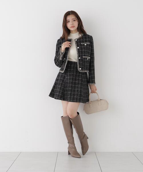 PROPORTION BODY DRESSING(プロポーションボディドレッシング)の「ツイードミニフレアスカート / 1216220904(スカート・レディース・ホワイト系その他/ブラック・MEDIUM/SMALL)」の3枚目の写真