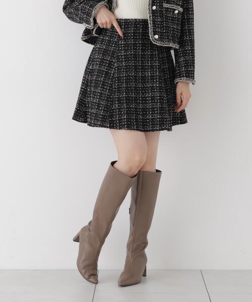 PROPORTION BODY DRESSING(プロポーションボディドレッシング)の「ツイードミニフレアスカート / 1216220904(スカート・レディース・ホワイト系その他/ブラック・MEDIUM/SMALL)」の4枚目の写真