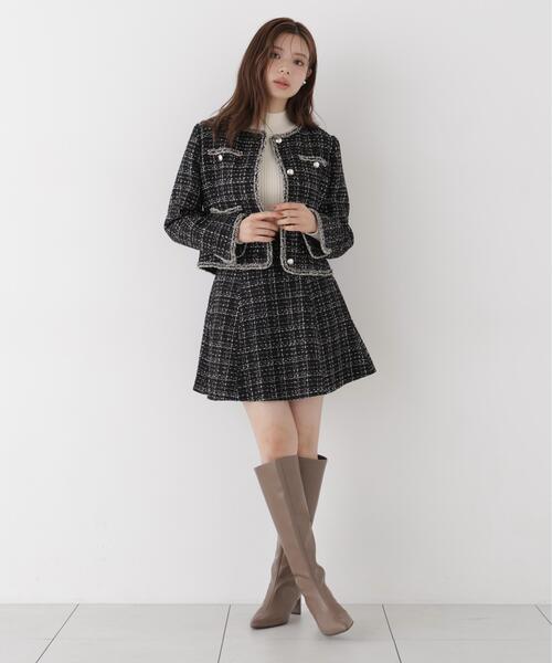 PROPORTION BODY DRESSING(プロポーションボディドレッシング)の「ツイードミニフレアスカート / 1216220904(スカート・レディース・ホワイト系その他/ブラック・MEDIUM/SMALL)」の5枚目の写真