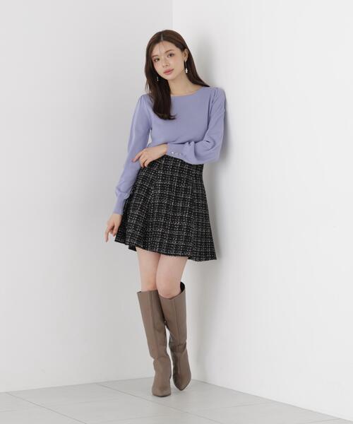 PROPORTION BODY DRESSING(プロポーションボディドレッシング)の「ツイードミニフレアスカート / 1216220904(スカート・レディース・ホワイト系その他/ブラック・MEDIUM/SMALL)」の6枚目の写真