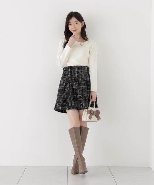 PROPORTION BODY DRESSING(プロポーションボディドレッシング)の「ツイードミニフレアスカート / 1216220904(スカート・レディース・ホワイト系その他/ブラック・MEDIUM/SMALL)」の7枚目の写真