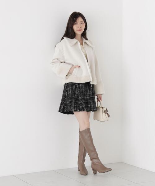 PROPORTION BODY DRESSING(プロポーションボディドレッシング)の「ツイードミニフレアスカート / 1216220904(スカート・レディース・ホワイト系その他/ブラック・MEDIUM/SMALL)」の8枚目の写真