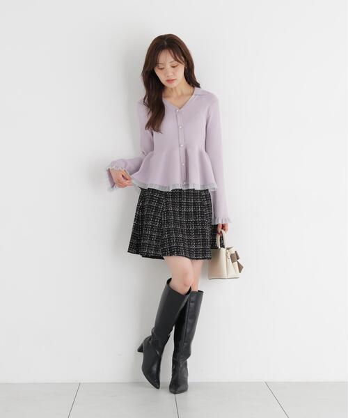 PROPORTION BODY DRESSING(プロポーションボディドレッシング)の「ツイードミニフレアスカート / 1216220904(スカート・レディース・ホワイト系その他/ブラック・MEDIUM/SMALL)」の9枚目の写真
