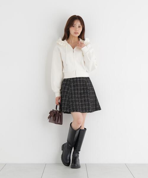 PROPORTION BODY DRESSING(プロポーションボディドレッシング)の「ツイードミニフレアスカート / 1216220904(スカート・レディース・ホワイト系その他/ブラック・MEDIUM/SMALL)」の10枚目の写真