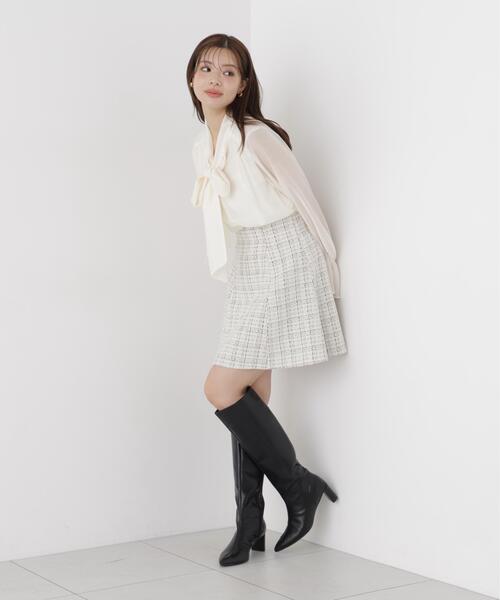 PROPORTION BODY DRESSING(プロポーションボディドレッシング)の「ツイードミニフレアスカート / 1216220904(スカート・レディース・ホワイト系その他/ブラック・MEDIUM/SMALL)」の12枚目の写真