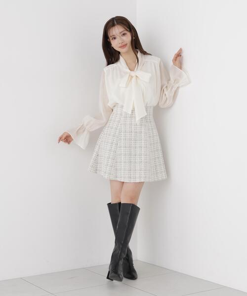 PROPORTION BODY DRESSING(プロポーションボディドレッシング)の「ツイードミニフレアスカート / 1216220904(スカート・レディース・ホワイト系その他/ブラック・MEDIUM/SMALL)」の13枚目の写真