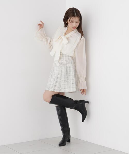 PROPORTION BODY DRESSING(プロポーションボディドレッシング)の「ツイードミニフレアスカート / 1216220904(スカート・レディース・ホワイト系その他/ブラック・MEDIUM/SMALL)」の14枚目の写真