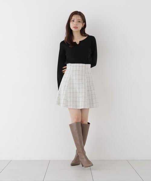 PROPORTION BODY DRESSING(プロポーションボディドレッシング)の「ツイードミニフレアスカート / 1216220904(スカート・レディース・ホワイト系その他/ブラック・MEDIUM/SMALL)」の17枚目の写真