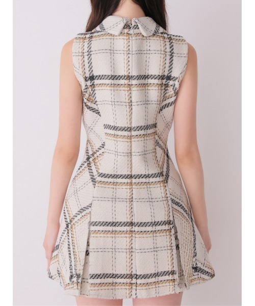 M me eme(エムミーエメ)の「Tweed check fit line mini onepiece(eme11106)(ワンピース・レディース・レッド/ホワイト・XS/FREE)」の17枚目の写真
