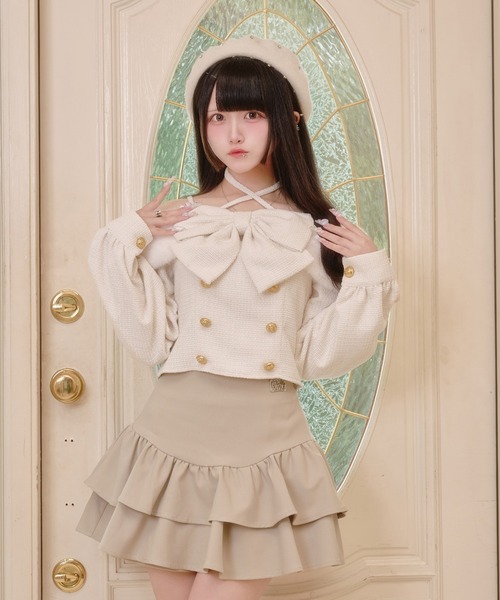 MAISON SPECIAL／2WAYスラブメッシュレイヤードビスチェトップス 2way Slab Mesh Layered Bustier Tops/2WAYスラブメッシュレイヤード