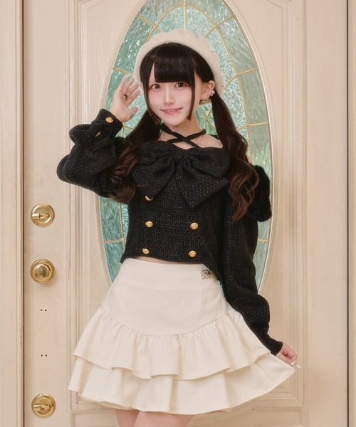 Pal elfy（パルエルフィー）の「ビックリボンファーオフショルトップス（シャツ/ブラウス・レディース・ブラック/オフホワイト/ブラウン系その他・フリー）」の18枚目の写真
