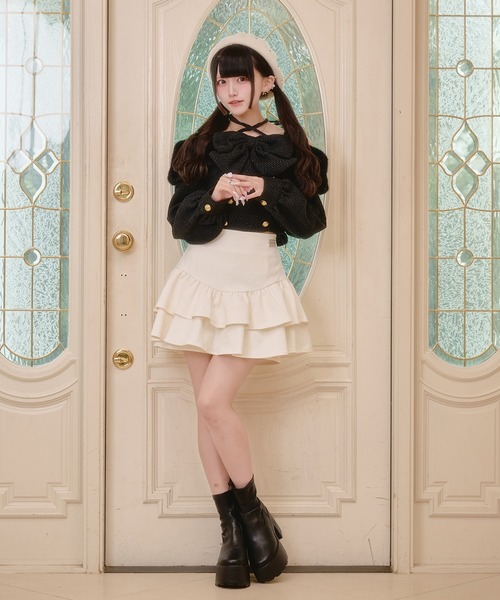 Pal elfy（パルエルフィー）の「ビックリボンファーオフショルトップス（シャツ/ブラウス・レディース・ブラック/オフホワイト/ブラウン系その他・フリー）」の22枚目の写真