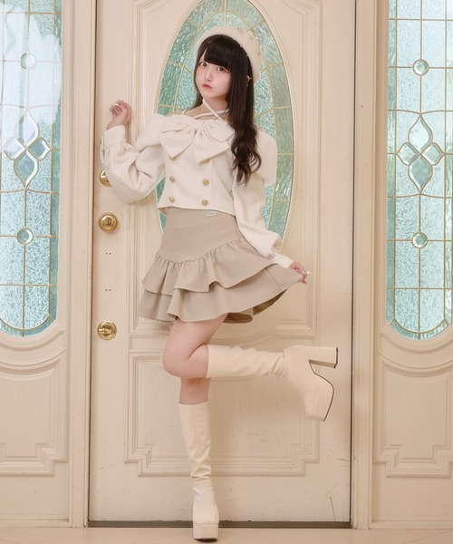 Pal elfy（パルエルフィー）の「ビックリボンファーオフショルトップス（シャツ/ブラウス・レディース・ブラック/オフホワイト/ブラウン系その他・フリー）」の15枚目の写真
