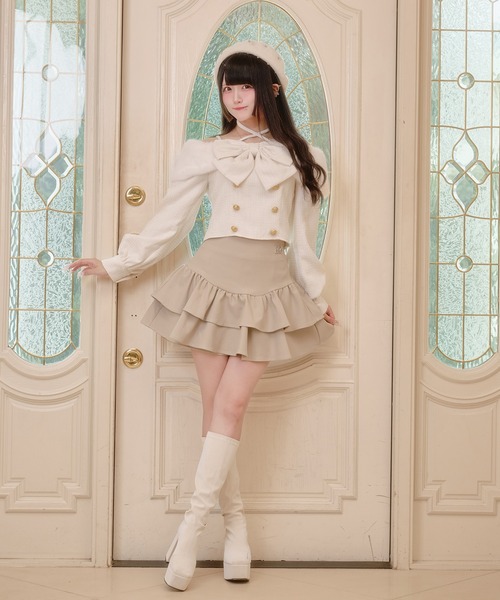 Pal elfy（パルエルフィー）の「ビックリボンファーオフショルトップス（シャツ/ブラウス・レディース・ブラック/オフホワイト/ブラウン系その他・フリー）」の16枚目の写真