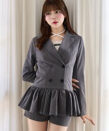 【Belle Charme】Double Button Peplum Jacket