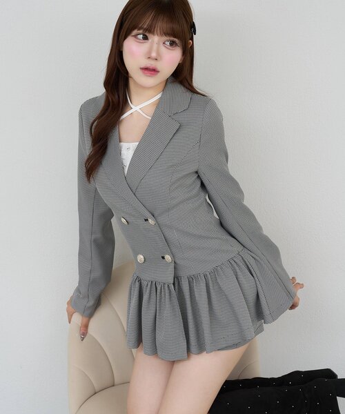 Belle Charme(ベルシャルム)の「【Belle Charme】Double Button Peplum Jacket(その他トップス・レディース・ブラック系その他/グレー/ベージュ・FREE)」の11枚目の写真