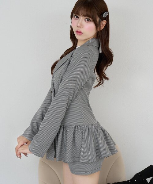 Belle Charme(ベルシャルム)の「【Belle Charme】Double Button Peplum Jacket(その他トップス・レディース・ブラック系その他/グレー/ベージュ・FREE)」の13枚目の写真