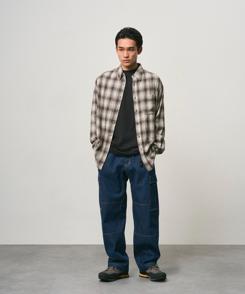 Gramicci（グラミチ）の「DENIM CARGO PANT｜デニムカーゴパンツ（デニムパンツ・メンズ・クリアブラック/ホワイト系その他/ダークインディゴブルー・M/XL/2XL/S/L）」の14枚目の写真
