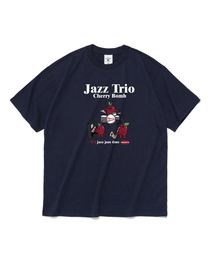 チェリージャズクラブグラフィック半袖Tシャツ(ネイビー)