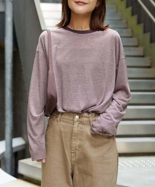OUTDOOR PRODUCTS（アウトドアプロダクツ）の「シアースラブロンTEE（Tシャツ/カットソー・レディース・ピンク/ネイビー/ホワイト/チャコールグレー/カーキ・FREE）」の5枚目の写真