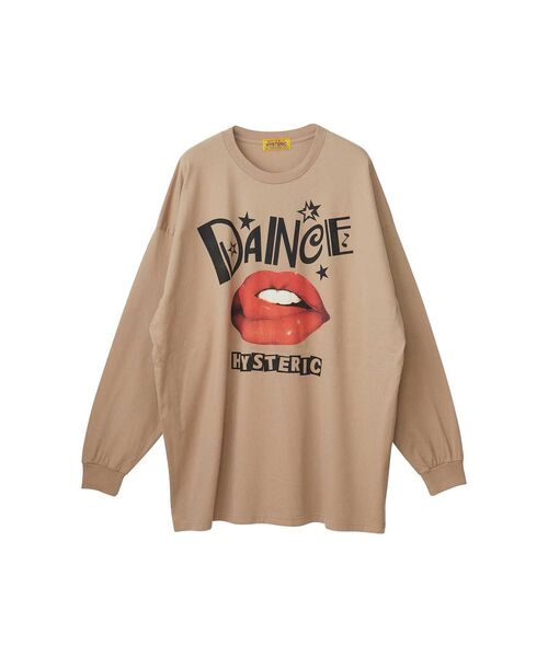 HYSTERIC GLAMOUR(ヒステリックグラマー)の「DANCE オーバーサイズTシャツ(Tシャツ/カットソー・レディース・ホワイト/ベージュ/ブラック・FREE)」の3枚目の写真
