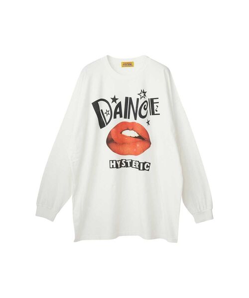 HYSTERIC GLAMOUR(ヒステリックグラマー)の「DANCE オーバーサイズTシャツ(Tシャツ/カットソー・レディース・ホワイト/ベージュ/ブラック・FREE)」の1枚目の写真