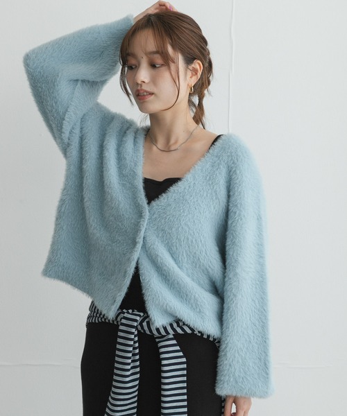 URBAN RESEARCH Sonny Label(アーバンリサーチサニーレーベル)の「フェザーダブルフェイスカーディガン(カーディガン/ボレロ・レディース・アイボリー/チャコールグレー/ライトブルー・FREE)」の11枚目の写真