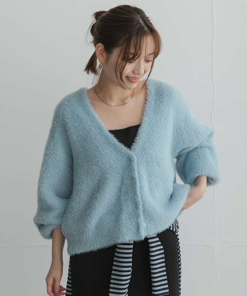 URBAN RESEARCH Sonny Label(アーバンリサーチサニーレーベル)の「フェザーダブルフェイスカーディガン(カーディガン/ボレロ・レディース・アイボリー/チャコールグレー/ライトブルー・FREE)」の12枚目の写真